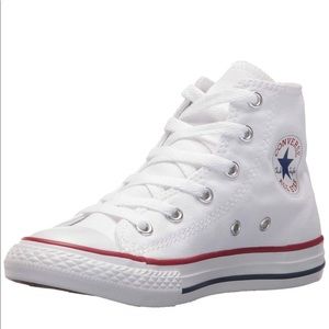 White converse high tops size 3